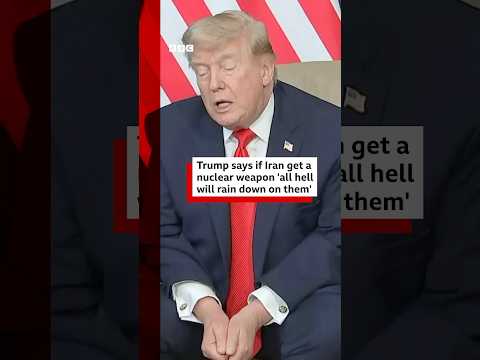 US President Donald Trump says Iran will 'never have nuclear weapon' under deal. #Iran #US #BBCNews