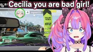 Vivi speaks English when Cecilia keeps hitting her car