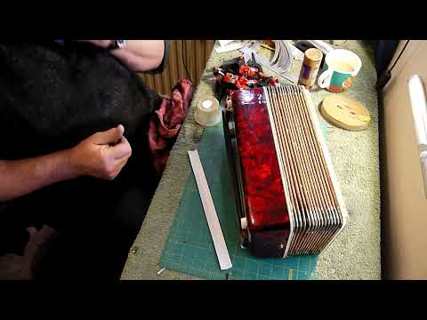 Accordion repair- bellows retaping and creating a diamond pattern