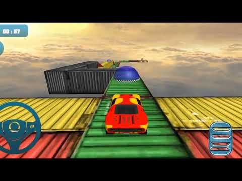 Impossible stunt car tracks 3D |red car driving stunts levels 3-4 #anipacket