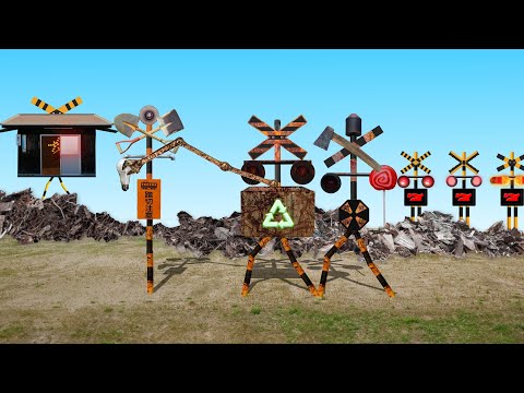 A railroad crossing where recycling activities take place