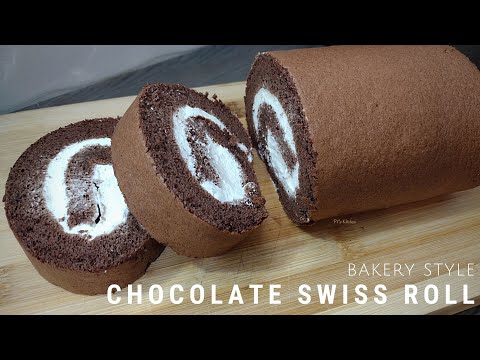 Chinese Bakery Style Basic Chocolate Swiss Roll Cake Recipe | 蛋糕卷