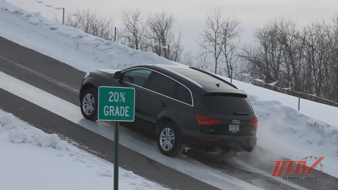 Acura (레전드) 경사진 눈길에서 정지후 출발하는 미끄럼 비교영상|베콤카 (bekomcar.com)