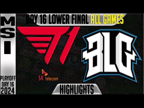 T1 vs BLG Highlights ALL GAMES | MSI 2024 Lower FINAL Day 16 | T1 vs Bilibili gaming