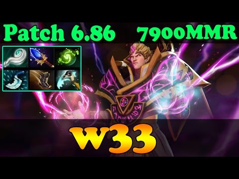 Dota 2 - Patch 6.86 : w33 7900 MMR Plays Invoker Vol 4 - Ranked Match Gameplay!
