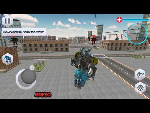 Flying Elephant Robot Transform: Flying Robot War - Blue Robot -Best Android GamePlay