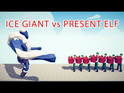 ICE GIANT vs PRESENT ELF Team - Totally Accurate Battle Simulator TABS