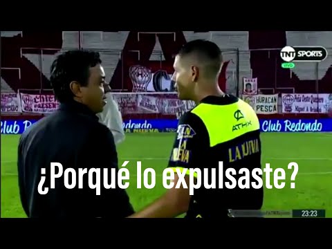 El Árbitro Delfino le explica a Gallardo porqué expulsó a Paulo Diaz
