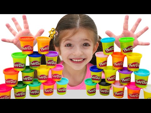 Adel is Making Shapes with Play-Doh | Best Learning Video for Toddlers!