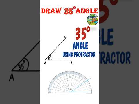 Construct 35° angle with protractor #35degree angle #youtubeshorts #ytshorts #ytshort