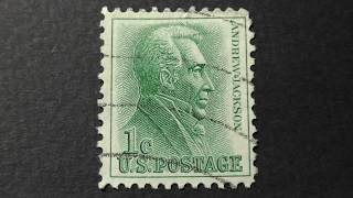 Postage stamp. USA. U.S. Postage. Andrew Jackson. Price 1 cent