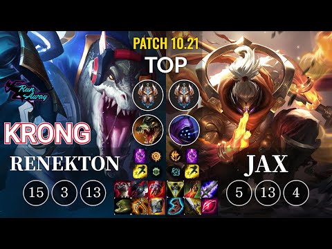 RNW KronG Renekton vs Jax Top - KR Patch 10.21