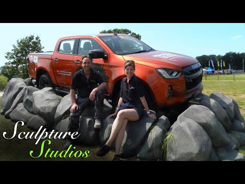 Making a Giant Off-Road Rock Ramp Display by Sculpture Studios