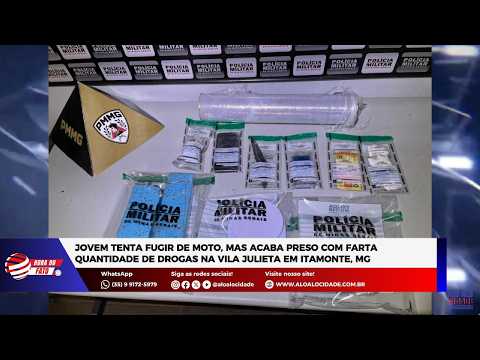 Jovem tenta fugir de moto, mas acaba preso com farta quantidade de drogas  em Itamonte, MG