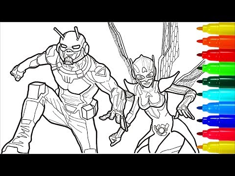 Ant-Man Wasp Coloring Pages # 2 | Colouring Pages for Kids with Colored Markers