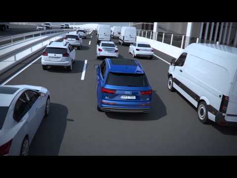 Audi Q7 2015. Asistente de conduccion en atascos