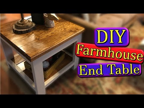 Farmhouse End Table (DIY) with Build Plans