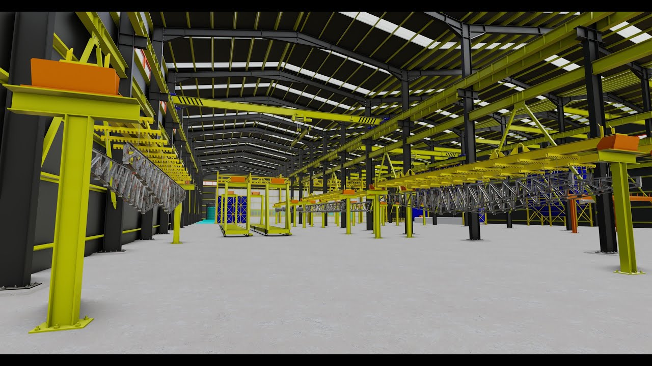 HOT DIP GALVANIZING FACTORY PROCESS 3D Model