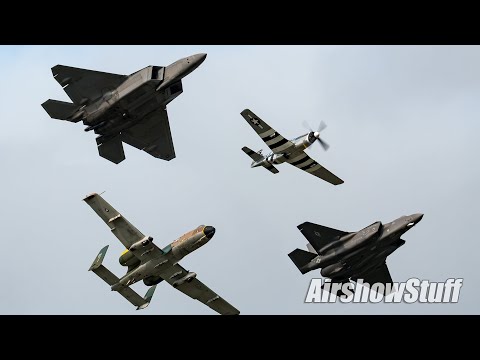 USAF A-10/F-22/F-35 Joint Demo and Heritage Flight - EAA AirVenture Oshkosh 2024
