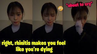 KARINA couldn’t hold back her tears when she revealed that she has rhinitis😢.
