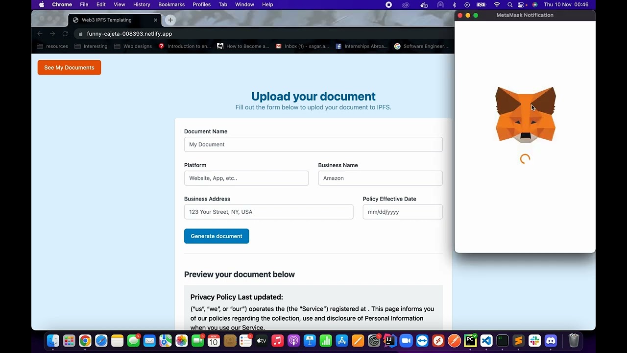 Web3-Templating using Web3.Storage