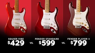 Fender Standard vs. Fender Player II vs. Squier Classic Vibe Series