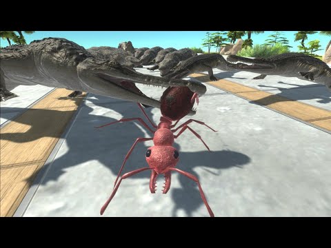Escape from Deadly Mosasaurus -Animal Revolt Battle Simulator Great Bulldog Ant arbs