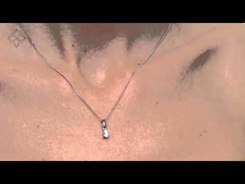 FR28-55JUY - Keira 18K White Gold Pear Shape Diamond Pendant