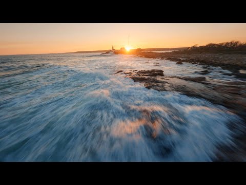 Sunset Swell 🌊 🌅 Cinematic FPV | Gloucester MA Eastern Point Lighthouse