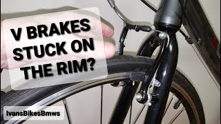 V Brakes Getting Stuck Onto The Rim? Easy Fix! | 4K