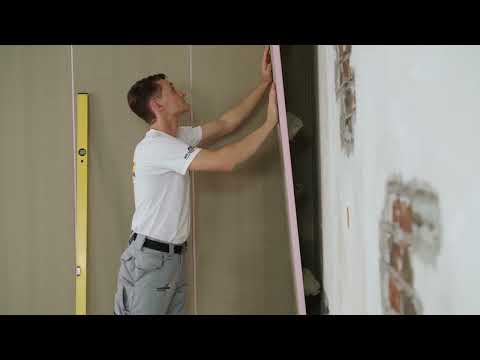 Wyrównywanie ścian w budynku z zastosowaniem Austrotherm UNIPLATTE