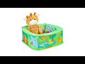 Baby Bällebad Dschungel mit 50 Bällen Grün - Metall - Kunststoff - Textil - 80 x 29 x 80 cm