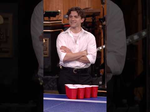 #TomHolland & Jimmy go head-to-head in Cyclops Beer Pong to celebrate #TheOdyssey! #FallonTonight