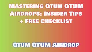 Get Free Qtum QTUM Airdrop  | Learn How to Swap or Sell Qtum QTUM Airdrop