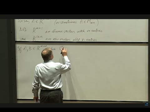 Linear Algebra 1: Matrix algebra - Oxford Mathematics 1st Year Student Lecture
