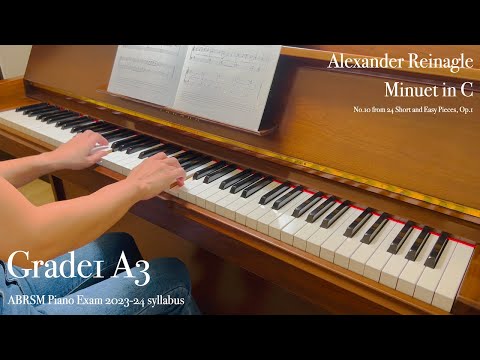 英國皇家鋼琴檢定考曲 &hearts; Grade1 A3｜ABRSM Piano Exam 2023-24｜Minuet in C by Alexander Reinagle