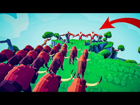 20x GIANT BISON VS EVERY FACTION - Totally Accurate Battle Simulator TABS