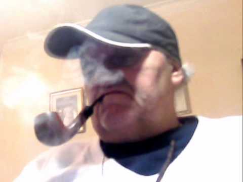 Pipe Tobaccos, Stanwell, Zebrano, Curved, Smoker, with Black White Hat; White TShirt