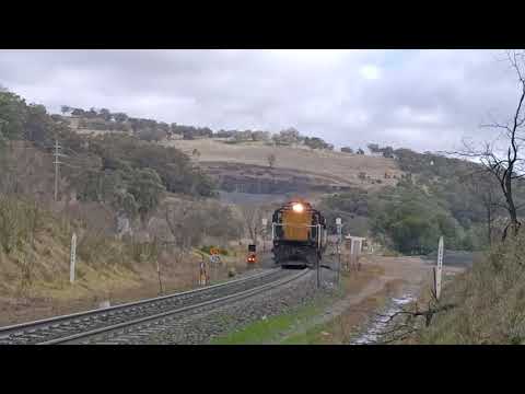 48s35 48s28 4911 C506 1201 Loaded grain wagons L277 602 out of shot Ardglen tunnel 18-7-2021