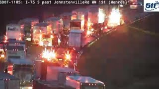Tractor-trailer fire on I-75 in Monroe County closes all northbound lanes | Here&#39;s what we know