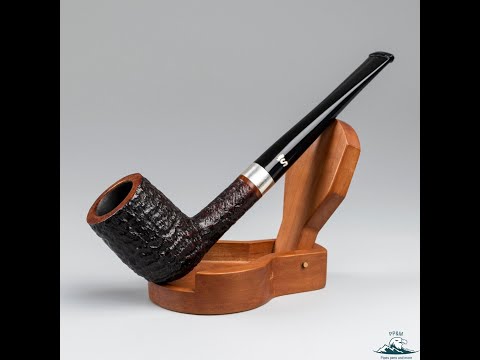 Stanwell Sterling Sandblasted Long Slim Billiard Tapered Stem 360 Ring Grain