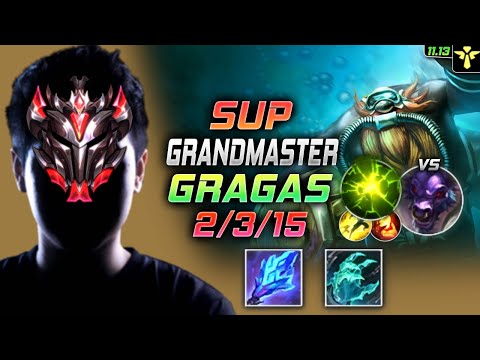 GrandMaster Gragas Support vs Alistar - 천상계 서폿 그라가스 템트리 룬 증사 여진 グラガス Грагас 酒桶 古拉格斯 - LOL KR 11.13