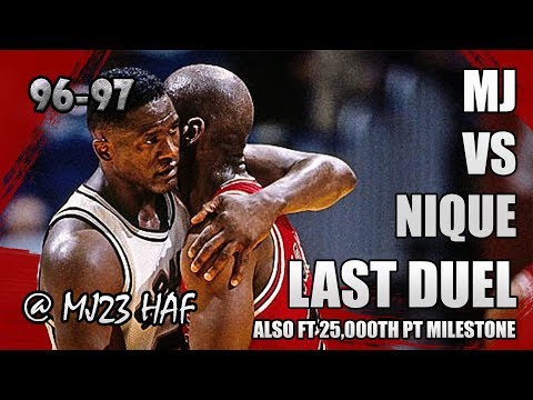 Michael Jordan vs Dominique Wilkins Highlights Bulls vs Spurs (1996.11.30)-Last Duel! 60pts Total!