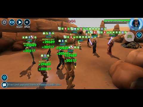 Dash-Vandor cheese vs. JML/GMY/Shaak/KAM/Jolee with L9 riposte + damage datacron: 64 banners!
