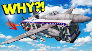 We Tried to Make a Bus Fly By Stuffing Planes Into It?! (BeamNG Drive Mods)