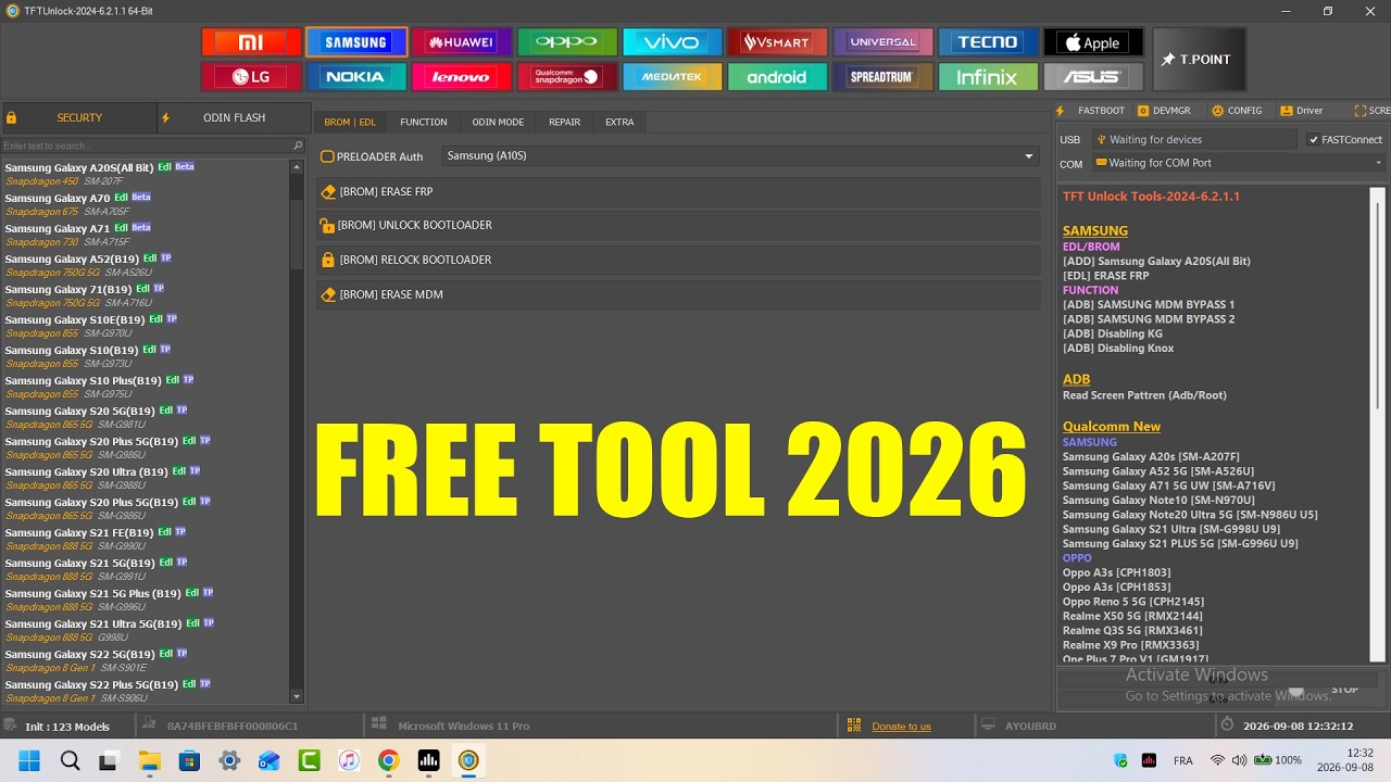 TFT Unlock Tool Latest Version 2026 | Download Tool Unlock/ Bypass FRP, Factory Reset Android 2026