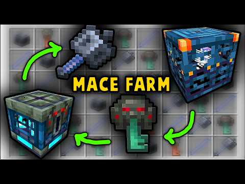 I made a Mace Farm in Minecraft...  [TUTORIAL] (Ench Golden Apple Farm, Diamond Farm) 1.21-1.21.11+