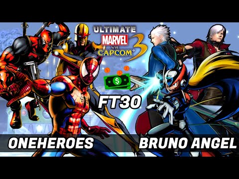 UMVC3 - MM FT30 - ONEHEROES VS BRUNO ANGEL!