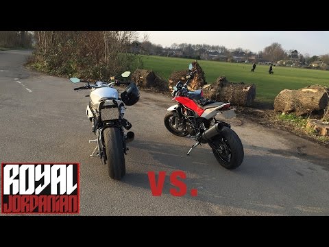 Husqvarna Nuda 900R vs. BMW S1000Rs - Rev Battle