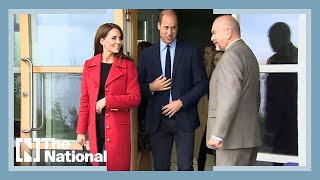 Prince William and wife Kate make first visit to Wales since receiving their new titles